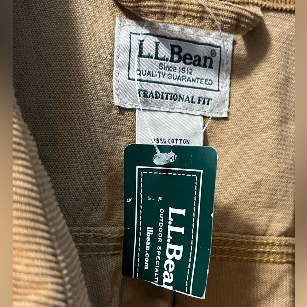 LLBean BeanBuilt Marsh Brown Corduroy Shirt Jac L Reg NWT - Picture 6 of 9